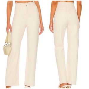 WeWoreWhat Frayed Straight high rise leg jeans